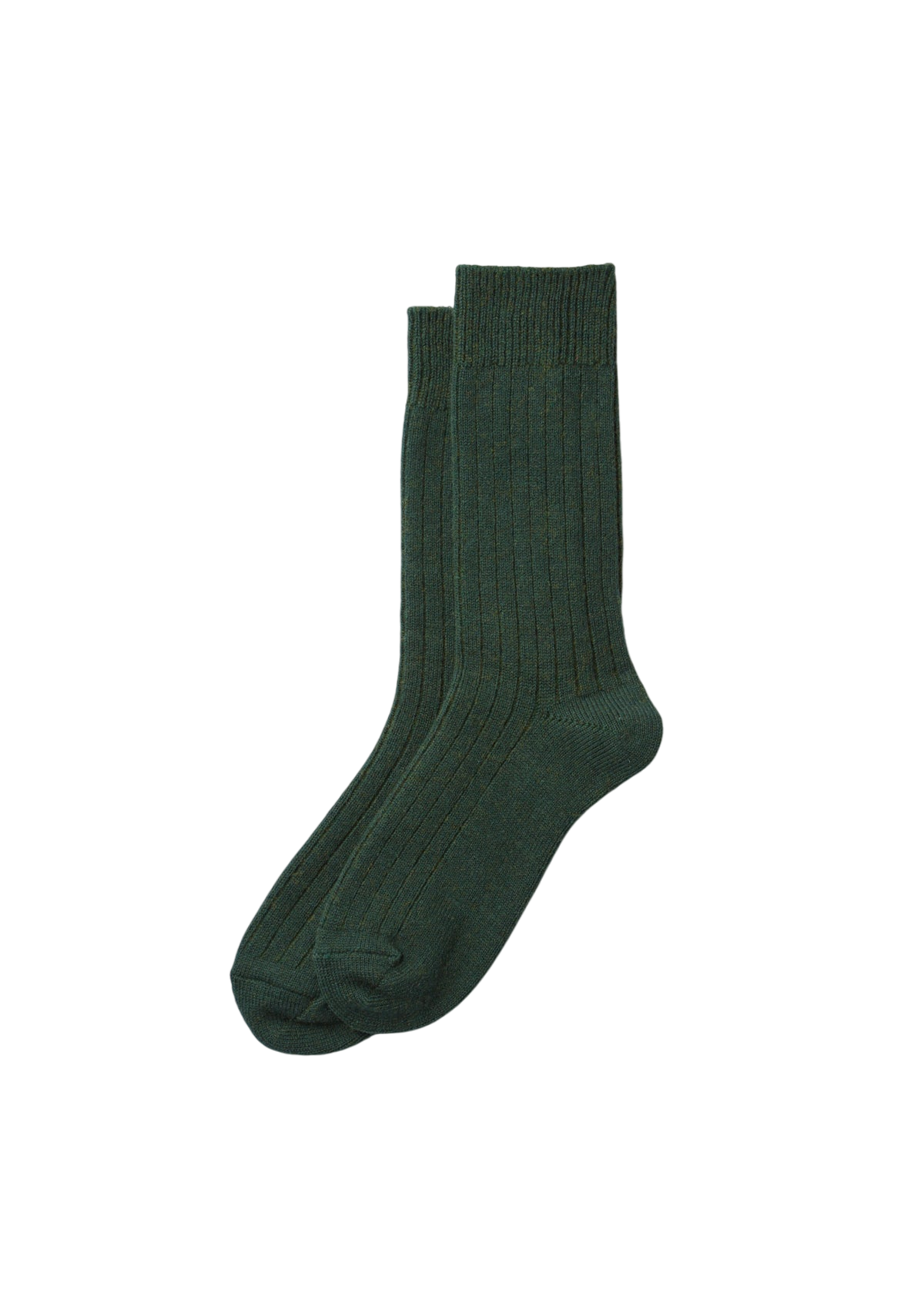 Cotton Wool Ribbed Crew Socks Socks & Hosiery RoToTo D.GREEN L