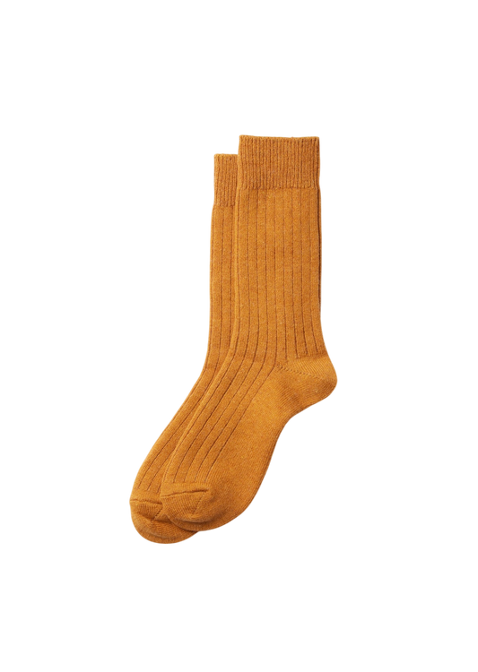 Cotton Wool Ribbed Crew Socks Socks & Hosiery RoToTo GOLD L
