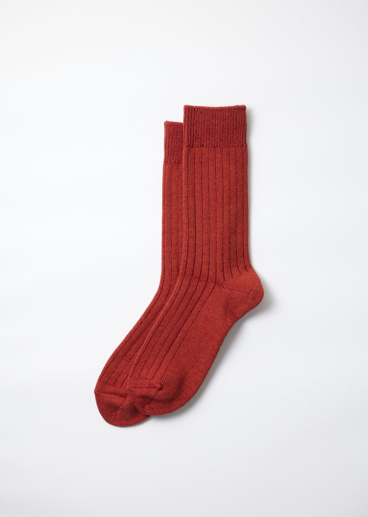 R1327 COTTON WOOL RIBBED CREW SOCKS Socks RoToTo RED L
