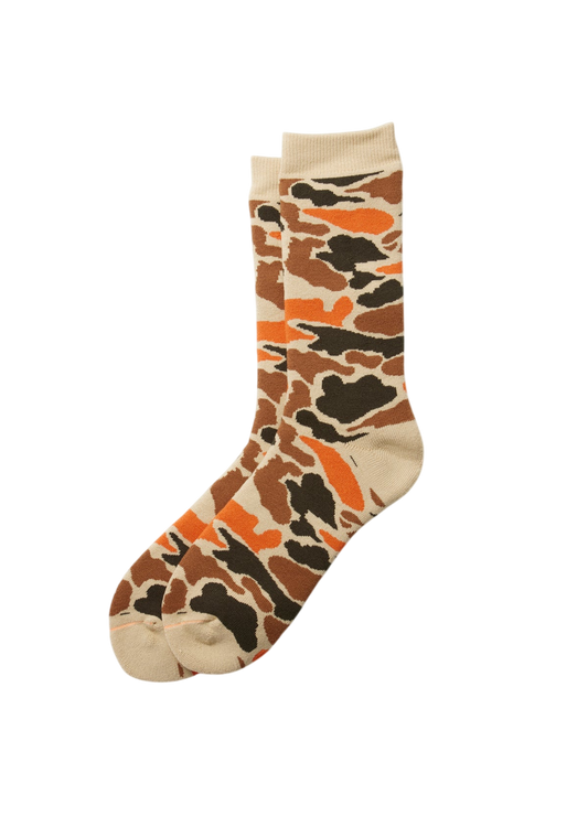 Pile Camo Crew Socks Socks & Hosiery RoToTo BEIGE/ORANGE L