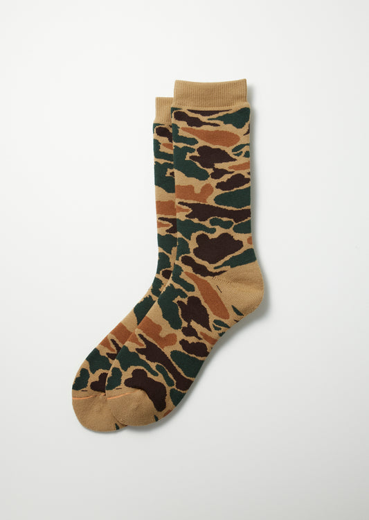 R1339 PILE CAMO CREW SOCKS Socks RoToTo KHAKI L