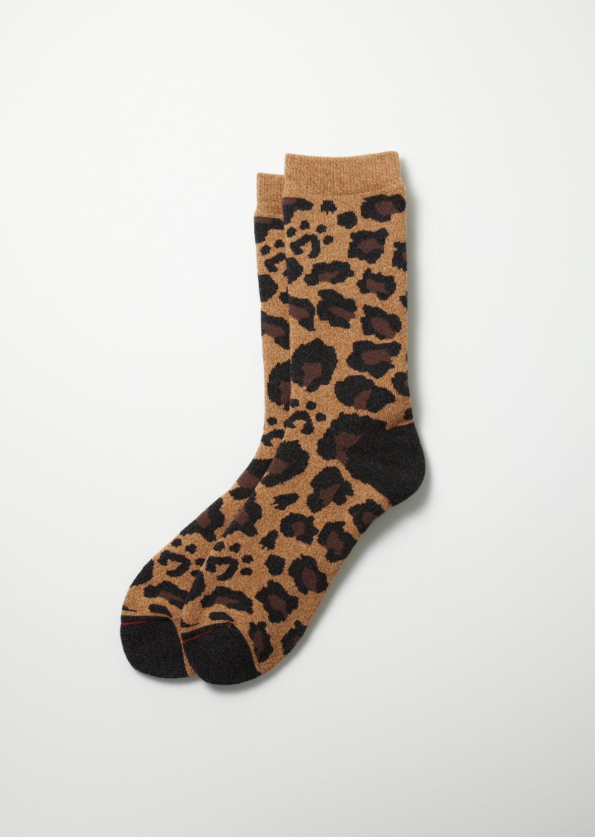 R1340 PILE LEOPARD CREW SOCKS Socks RoToTo D.BEIGE L