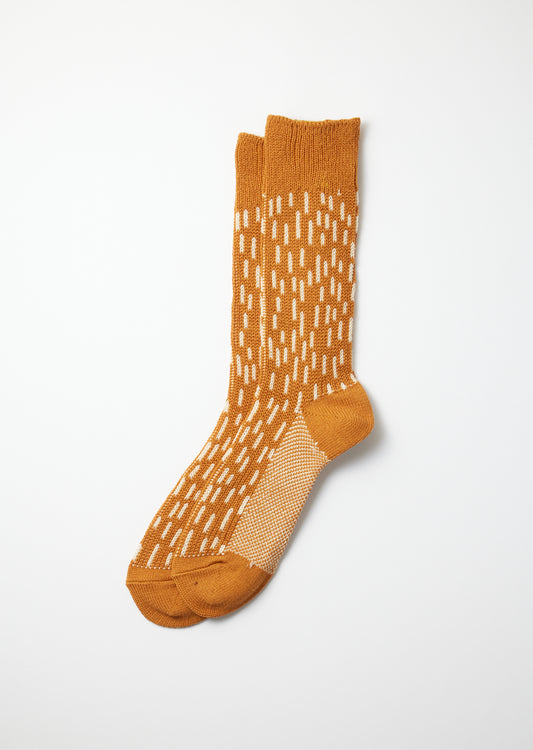 R1431 RAIN DROP CREW SOCKS Socks RoToTo D.YELLOW/IVORY M