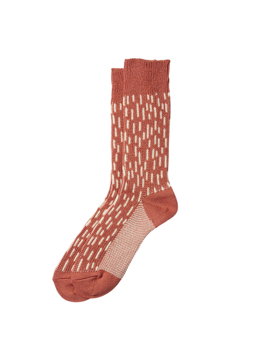 Raindrop Crew Socks Socks & Hosiery RoToTo GARNET/IVORY L
