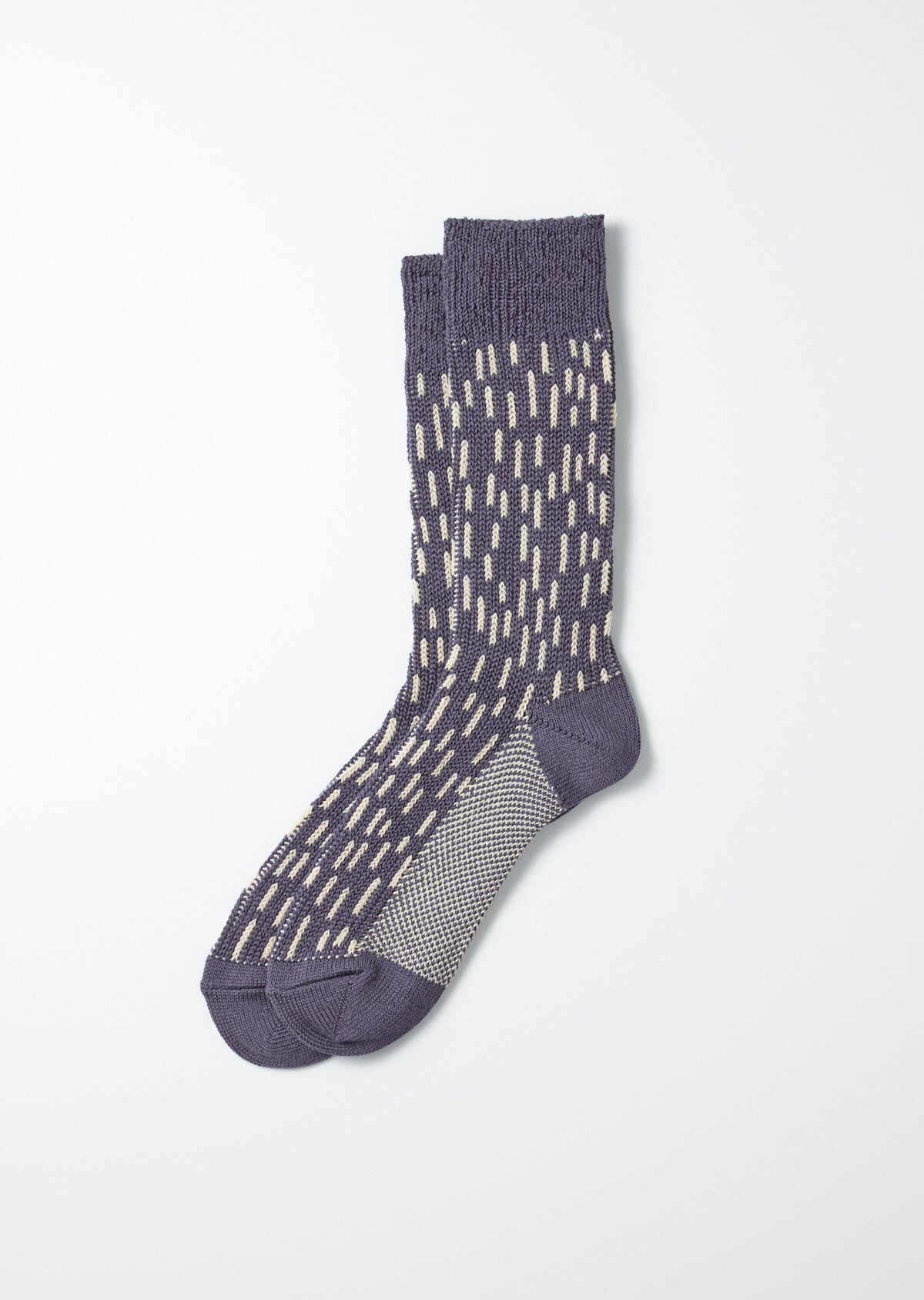 R1431 RAIN DROP CREW SOCKS Socks RoToTo STEEL BLUE/IVORY M