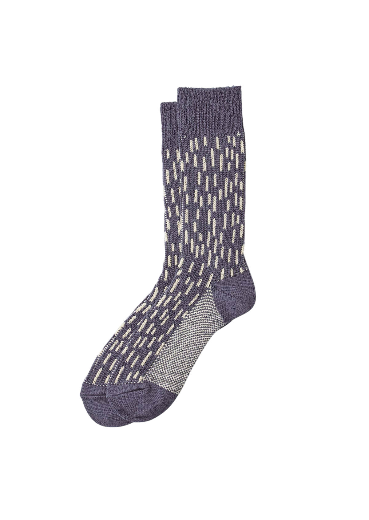 Rain Drop Crew Socks Socks & Hosiery RoToTo STEEL BLUE/IVORY M