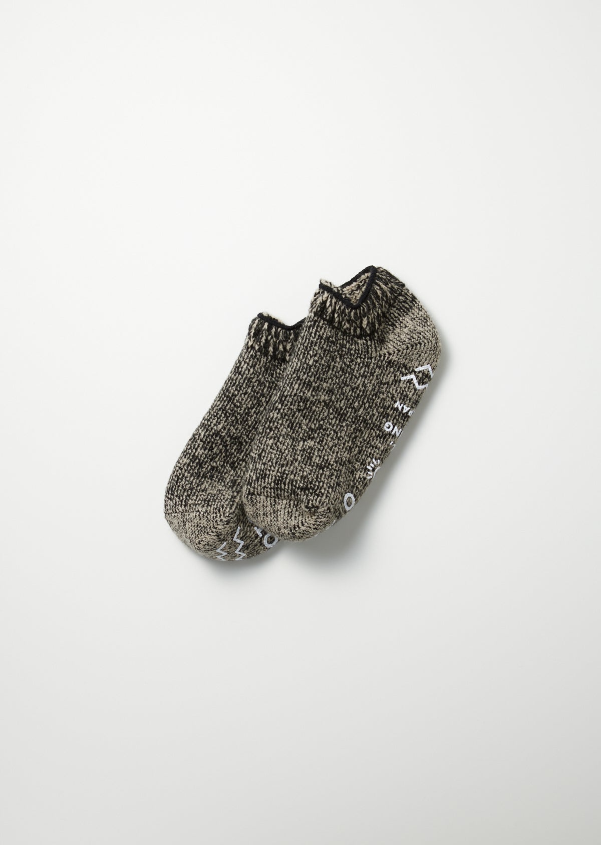 R1488 PILE SOCKSLIPPER Socks RoToTo BLACK/BEIGE L