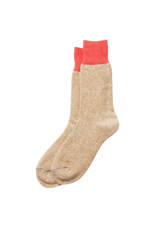 Double Face Crew Socks Socks & Hosiery RoToTo BITTERSWEET/BEIGE L