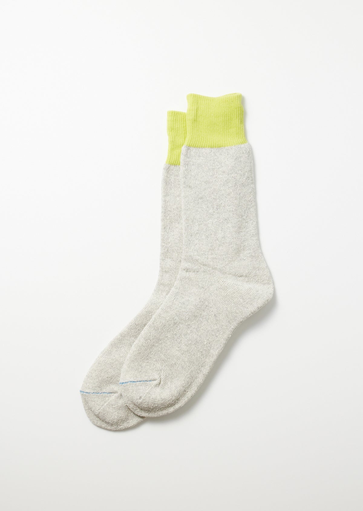 R1515 DOUBLE FACE CREW SOCKS "SILK & COTTON" Socks RoToTo LIME/L.GRAY L