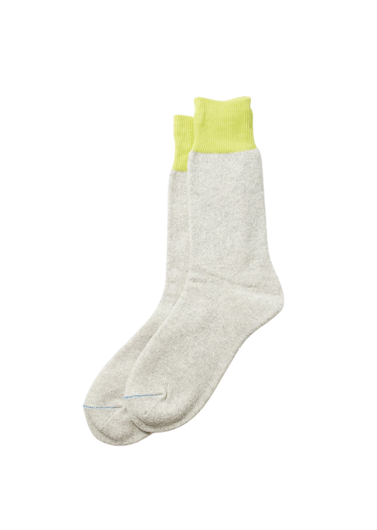 Double Face Crew Socks Socks & Hosiery RoToTo LIME/L.GRAY L