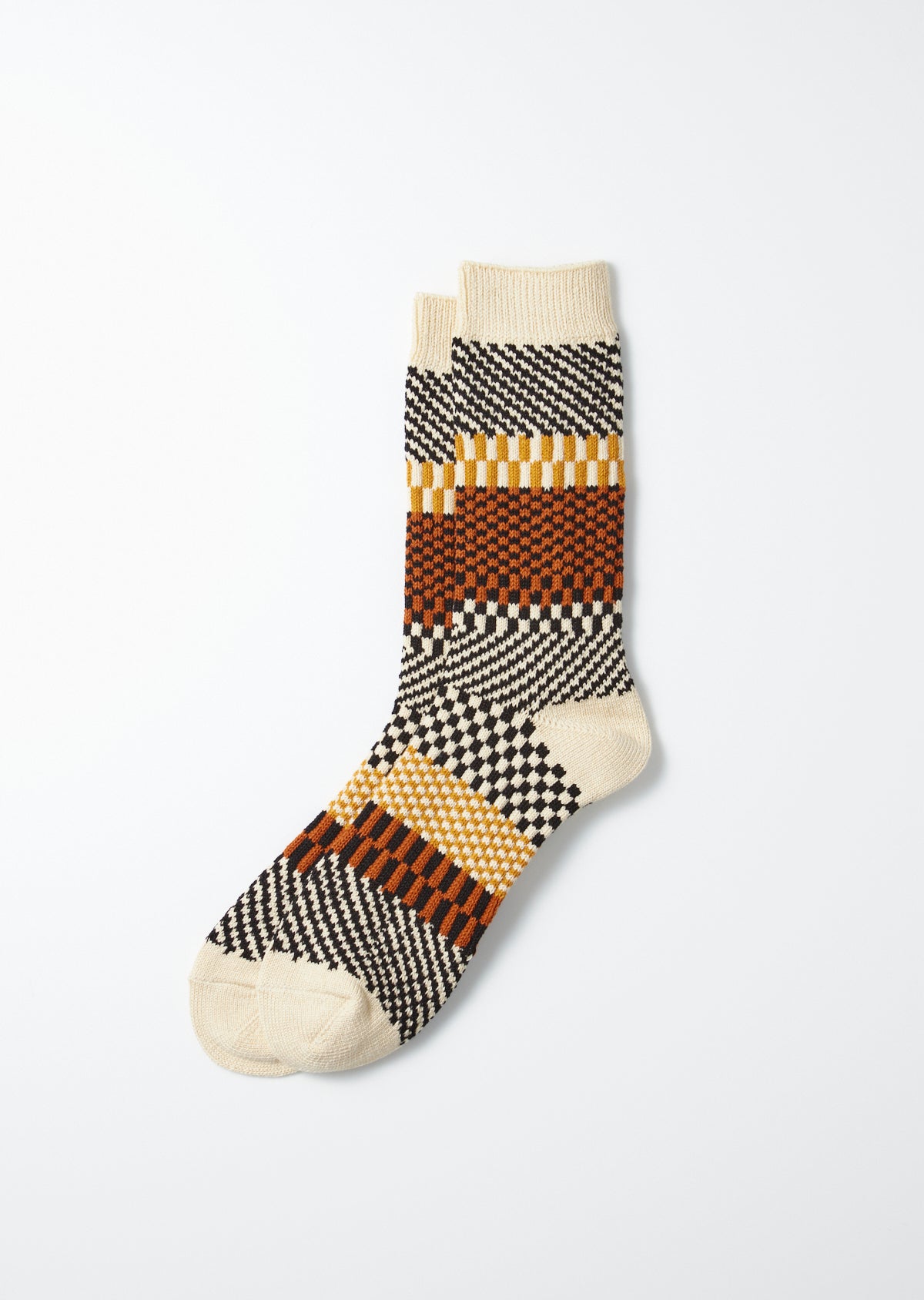 R1549 CHECK & STEP SOCKS Socks RoToTo BLACK L
