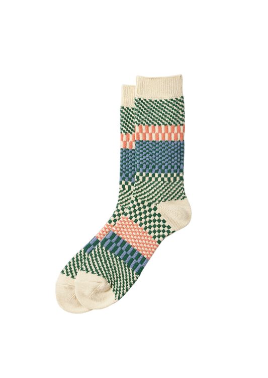 Check & Step Socks Socks & Hosiery RoToTo GREEN L