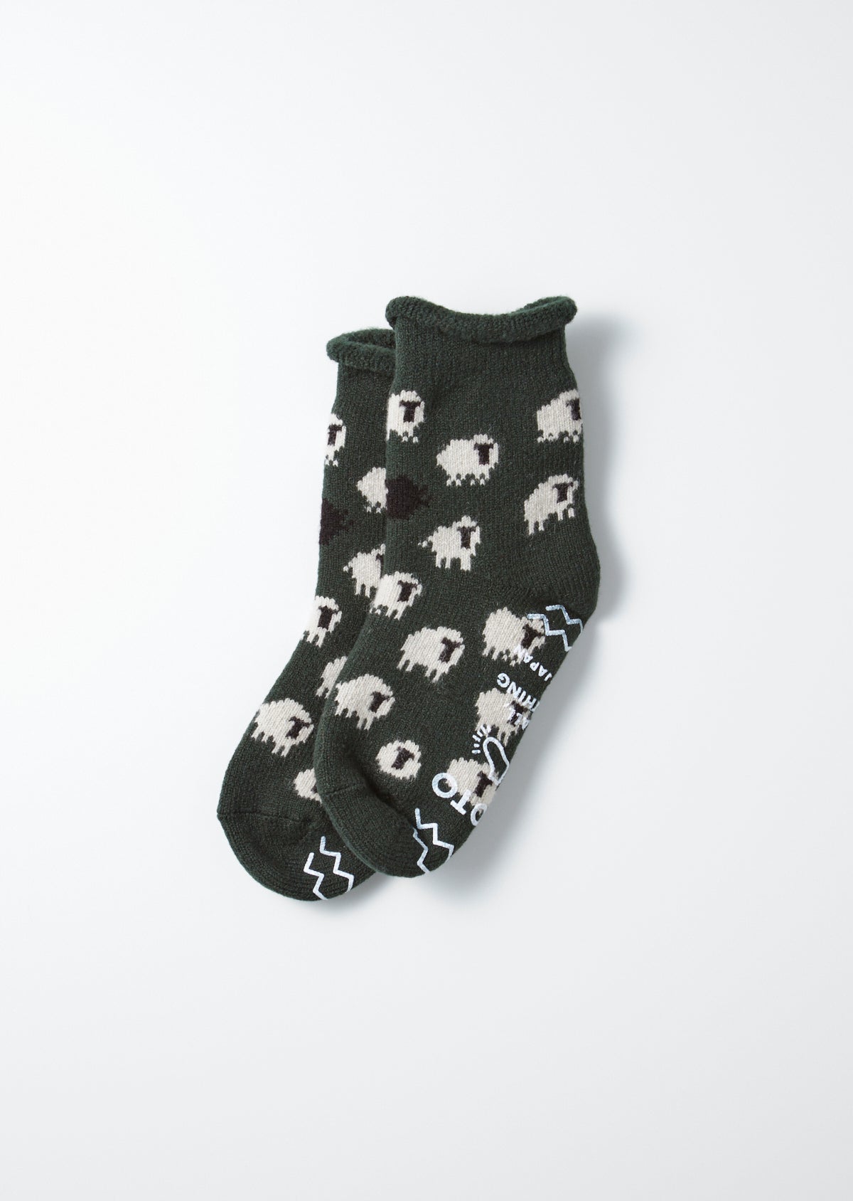 R1559 PILE ROOM SOCKS "SHEEP" Socks RoToTo D.GREEN L