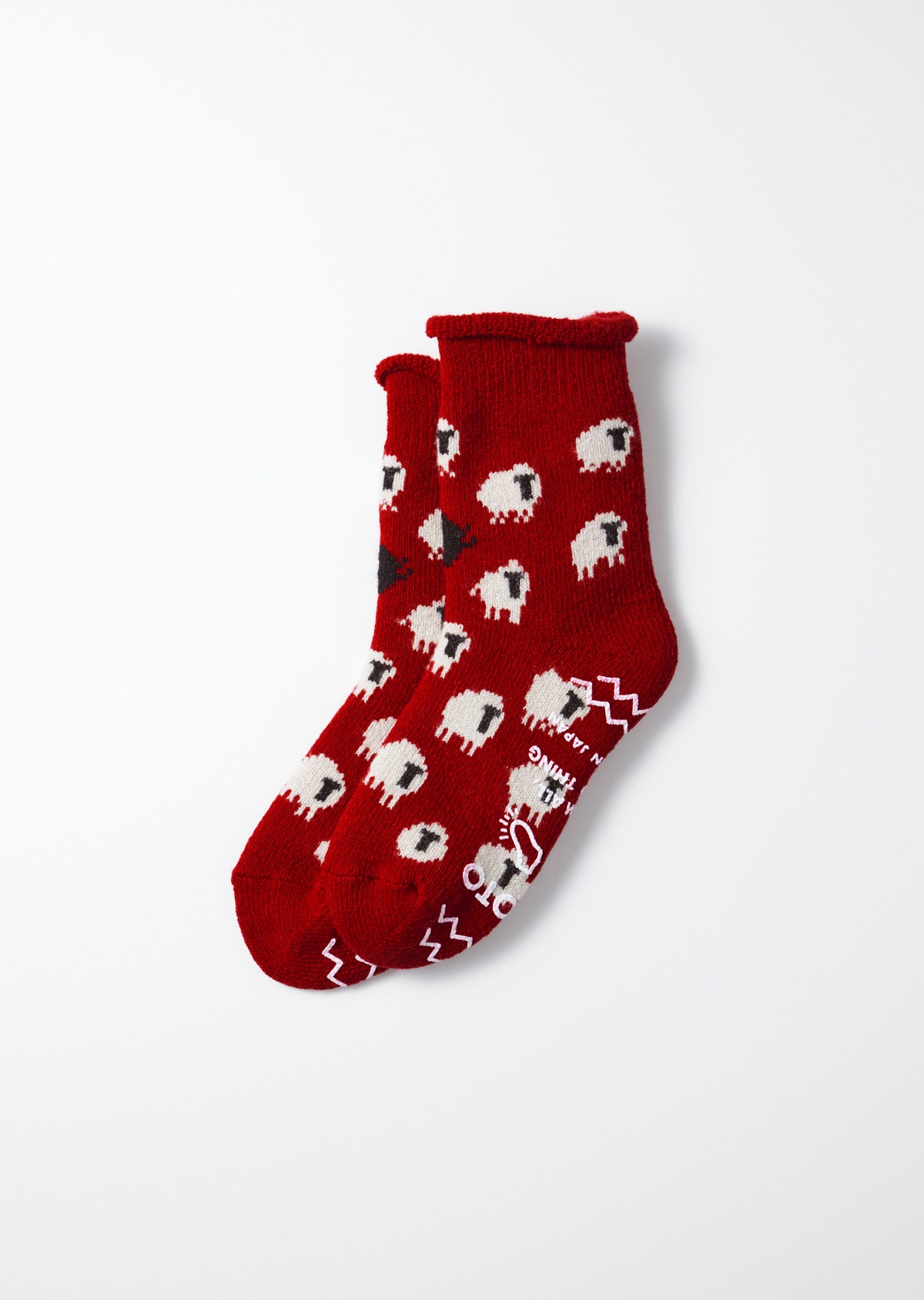 R1559 PILE ROOM SOCKS "SHEEP" Socks RoToTo RED L