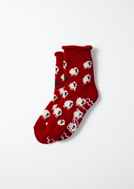 R1559 PILE ROOM SOCKS "SHEEP" Socks RoToTo RED L