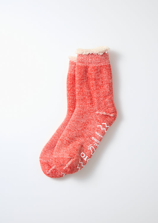 R1615 DOUBLE FACE ROOM SOCKS "SHAGGY PILE" Socks RoToTo RED L