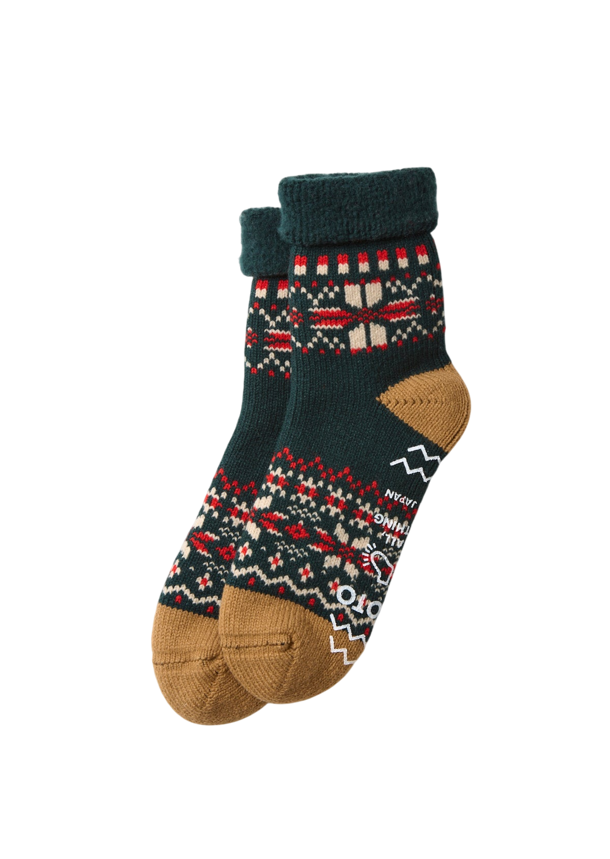 Comfy Snowflake Socks Socks & Hosiery RoToTo FOREST GREEN L