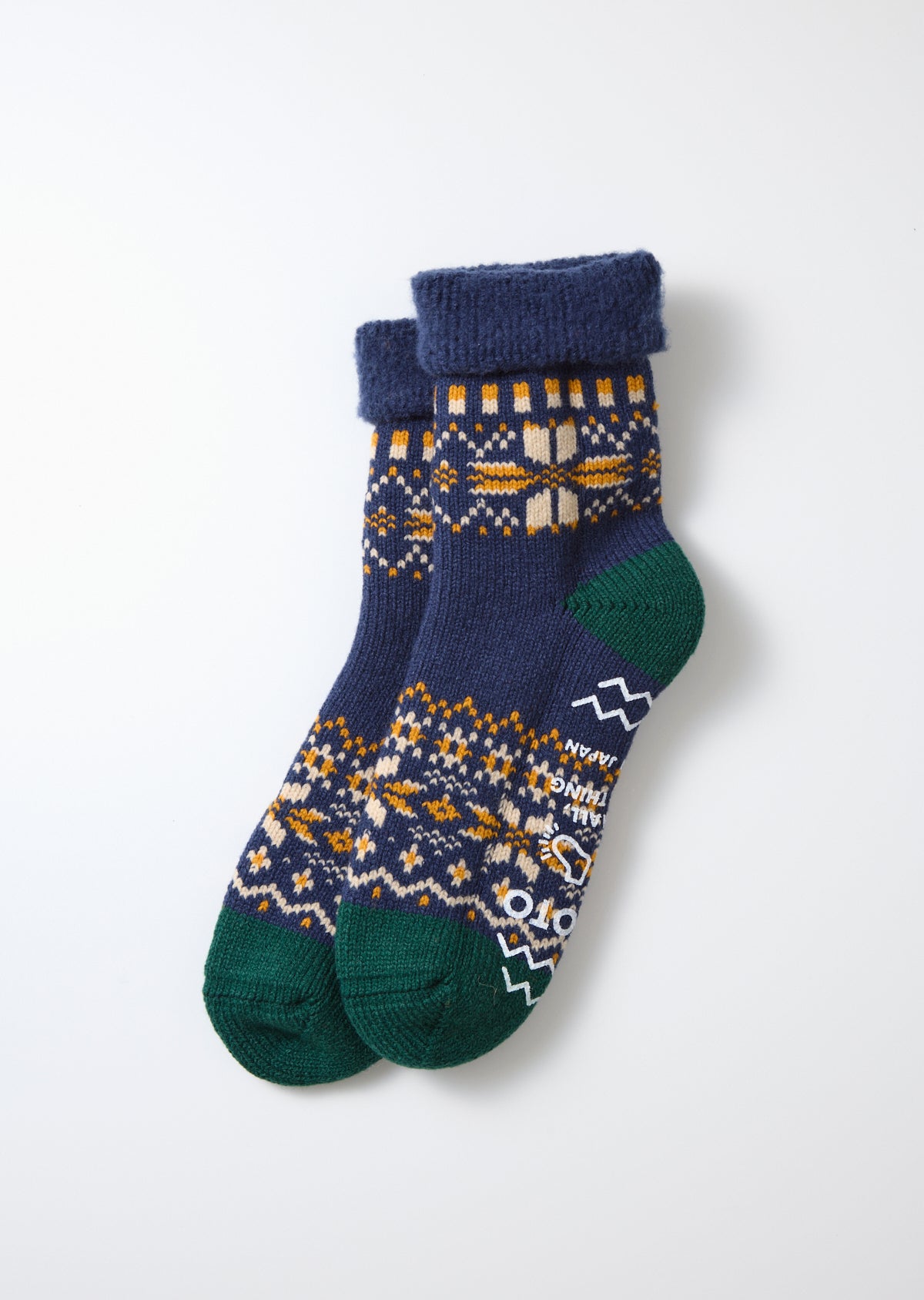 R1624 COMFY ROOM SOCKS "SNOW FLAKE" Socks RoToTo NAVY L
