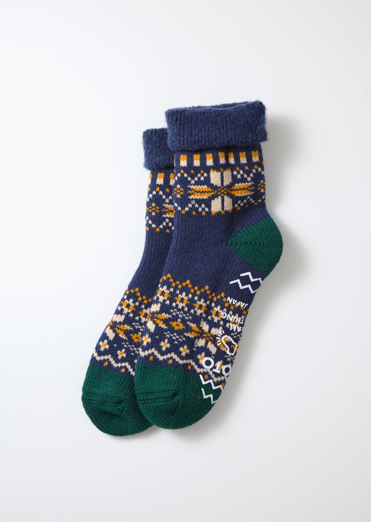 R1624 COMFY ROOM SOCKS "SNOW FLAKE" Socks RoToTo NAVY L