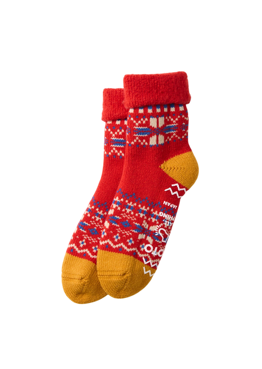 Comfy Snowflake Socks Socks & Hosiery RoToTo RED L