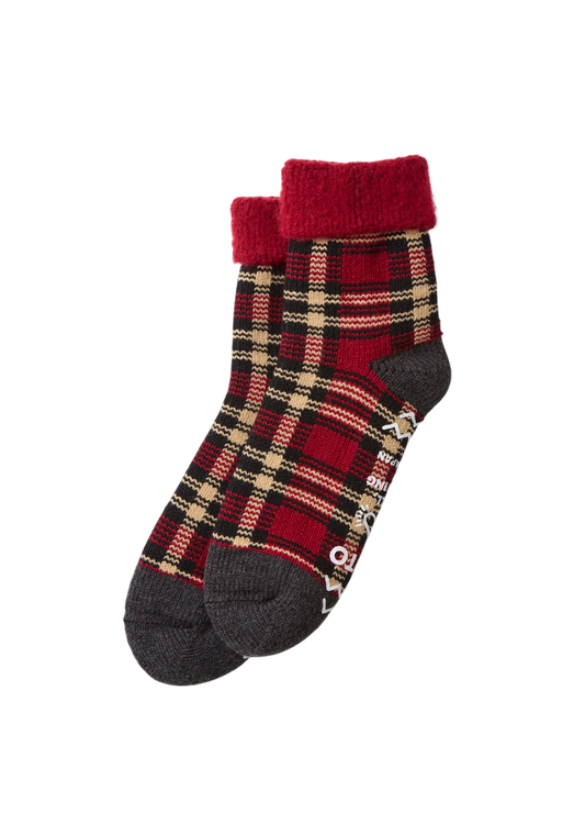 Comfy Room Socks Socks & Hosiery RoToTo D.RED/BLACK M