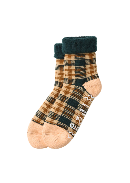 Comfy Room Socks Socks & Hosiery RoToTo FOREST GREEN/BEIGE M