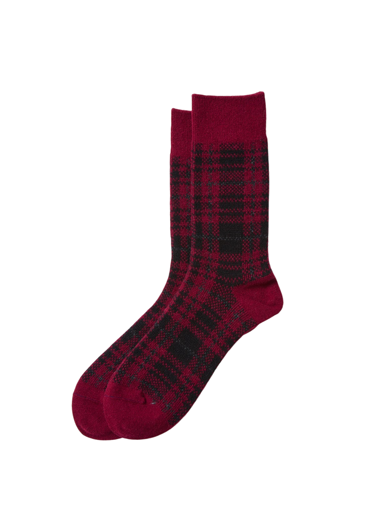 Check Pattern Merino Socks Socks & Hosiery RoToTo D.RED/BLACK L