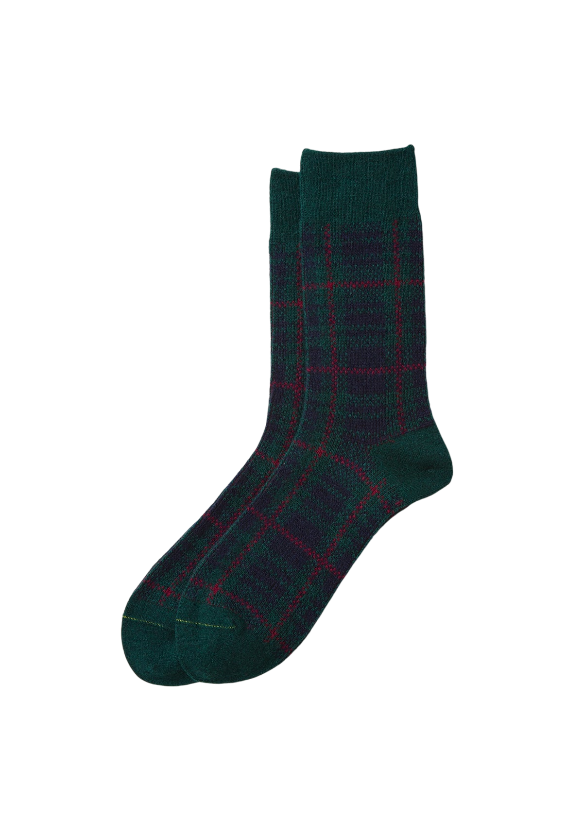 Check Pattern Merino Socks Socks & Hosiery RoToTo GREEN/NAVY L