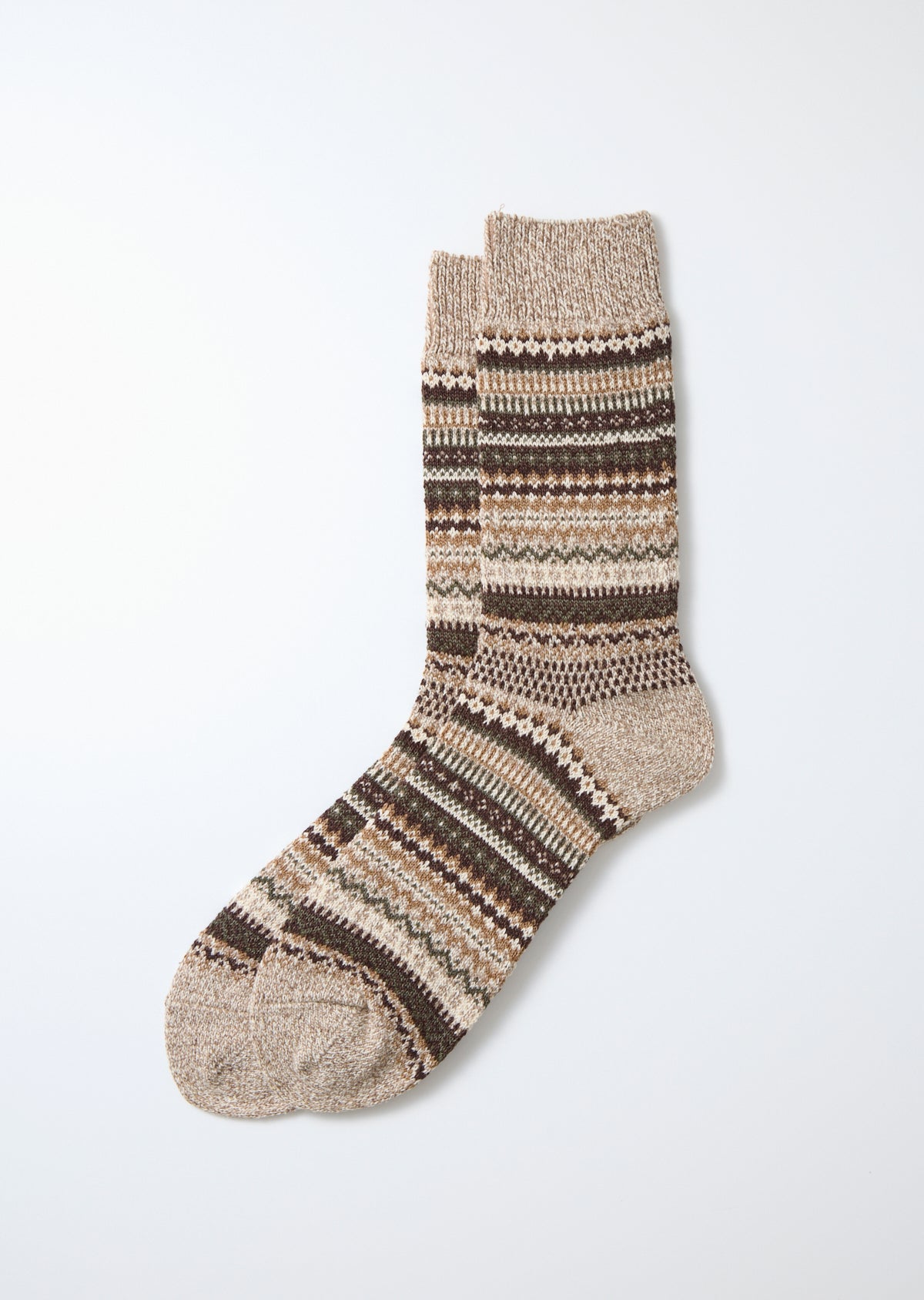 Nordic Pattern Socks Socks RoToTo Brown M