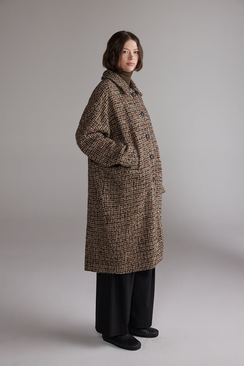 Wool Blend Tweed Coat AMENTE - 4