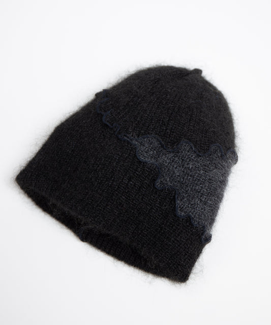 Mohair Knit Cap Hats RACAL Black ONE