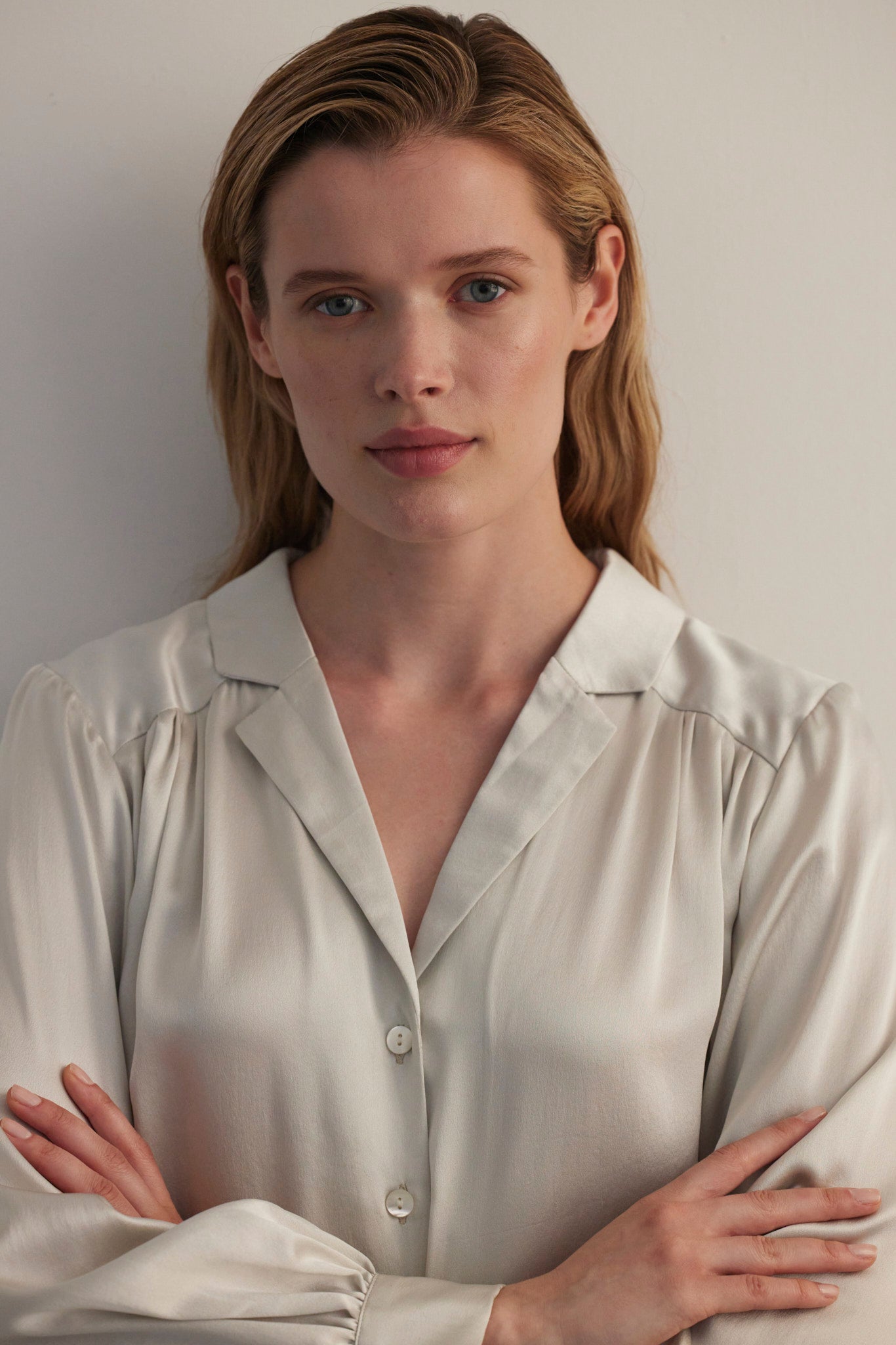 SAMPLE FW26 - Rose Blouse in Silk Charmeuse - Pearl Samples CHRISTINE ALCALAY
