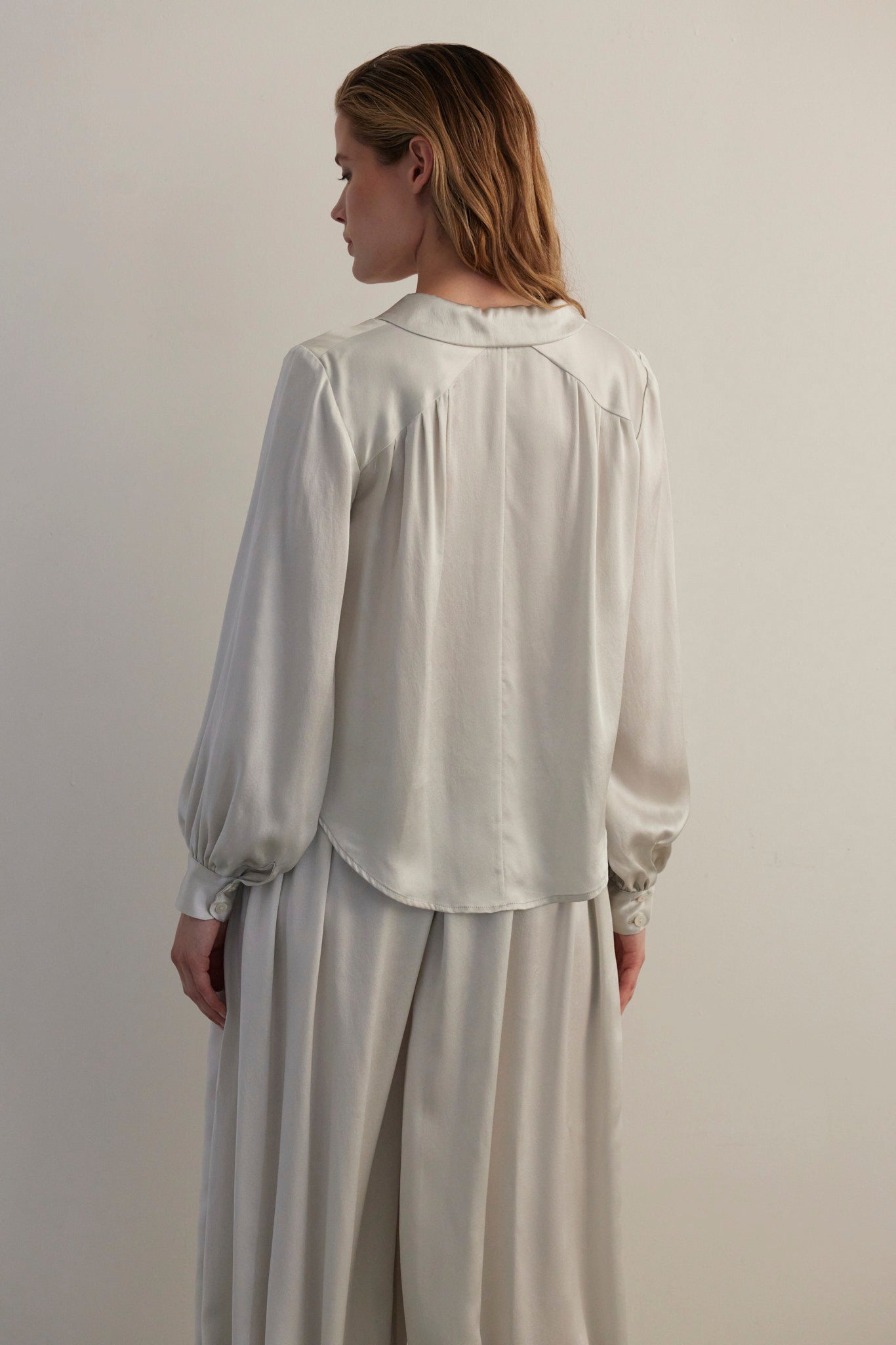 SAMPLE FW26 - Rose Blouse in Silk Charmeuse - Pearl Samples CHRISTINE ALCALAY