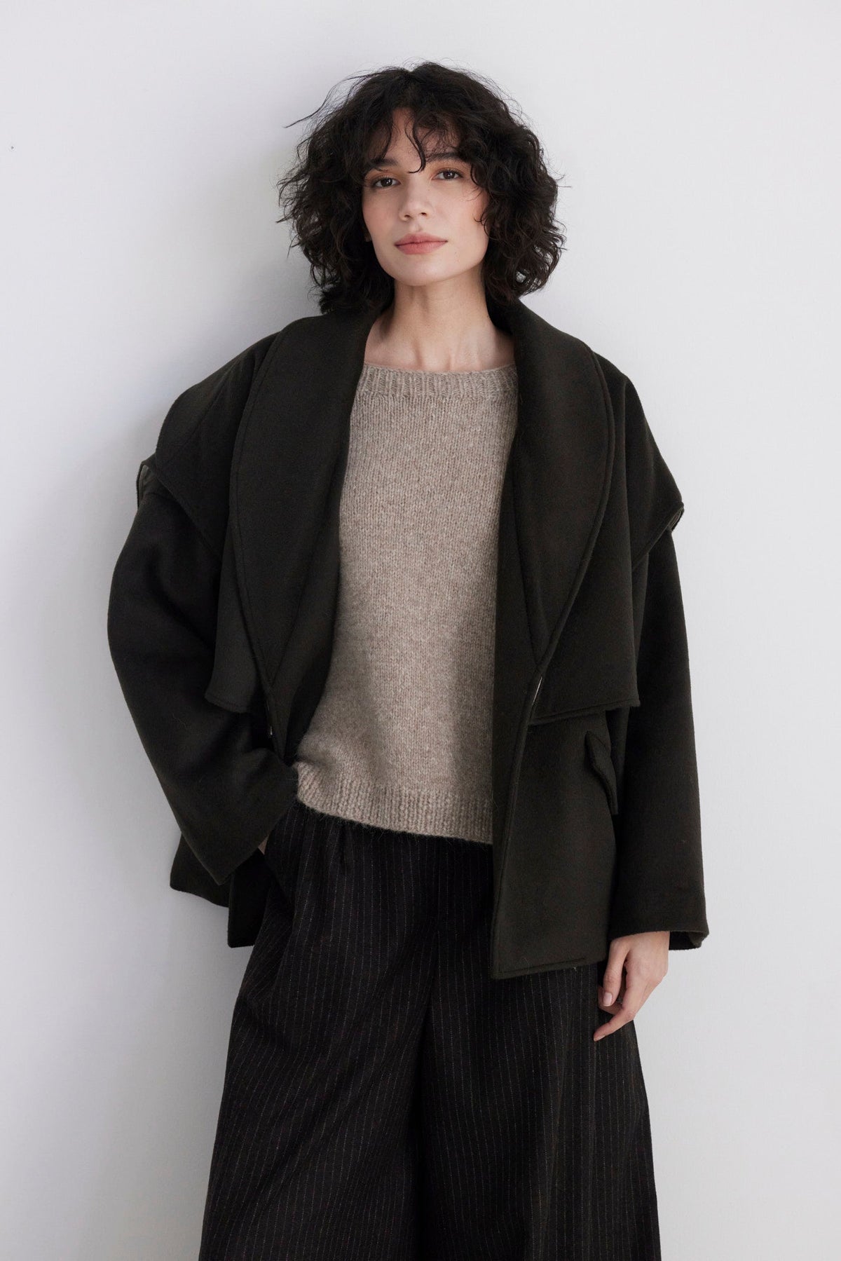 SAMPLE FW26 - Ryder Coat - Moss Samples CHRISTINE ALCALAY