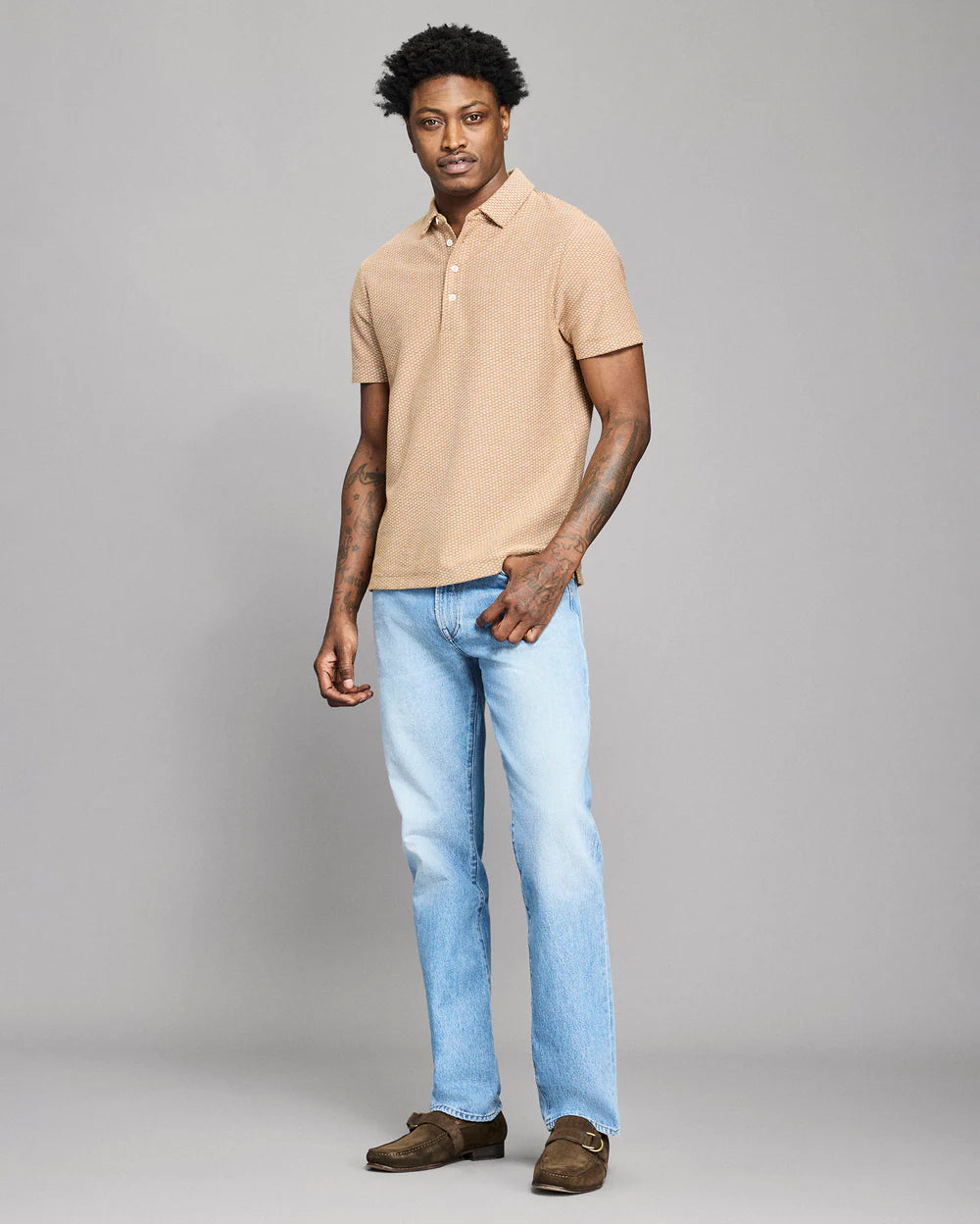 Domino Jacquard Polo Polos Billy Reid