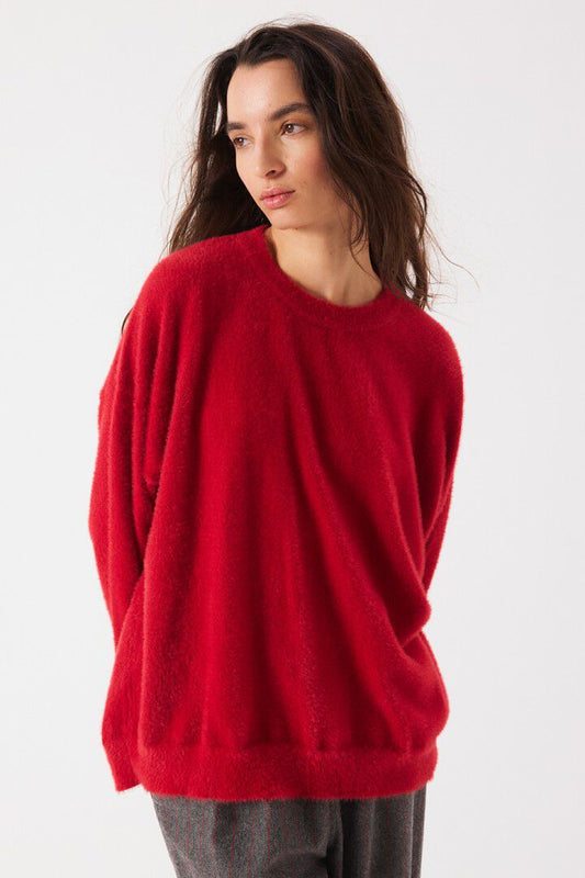 Sapowood Fluffy L/S Crewneck Sweater Sweaters AMERICAN VINTAGE