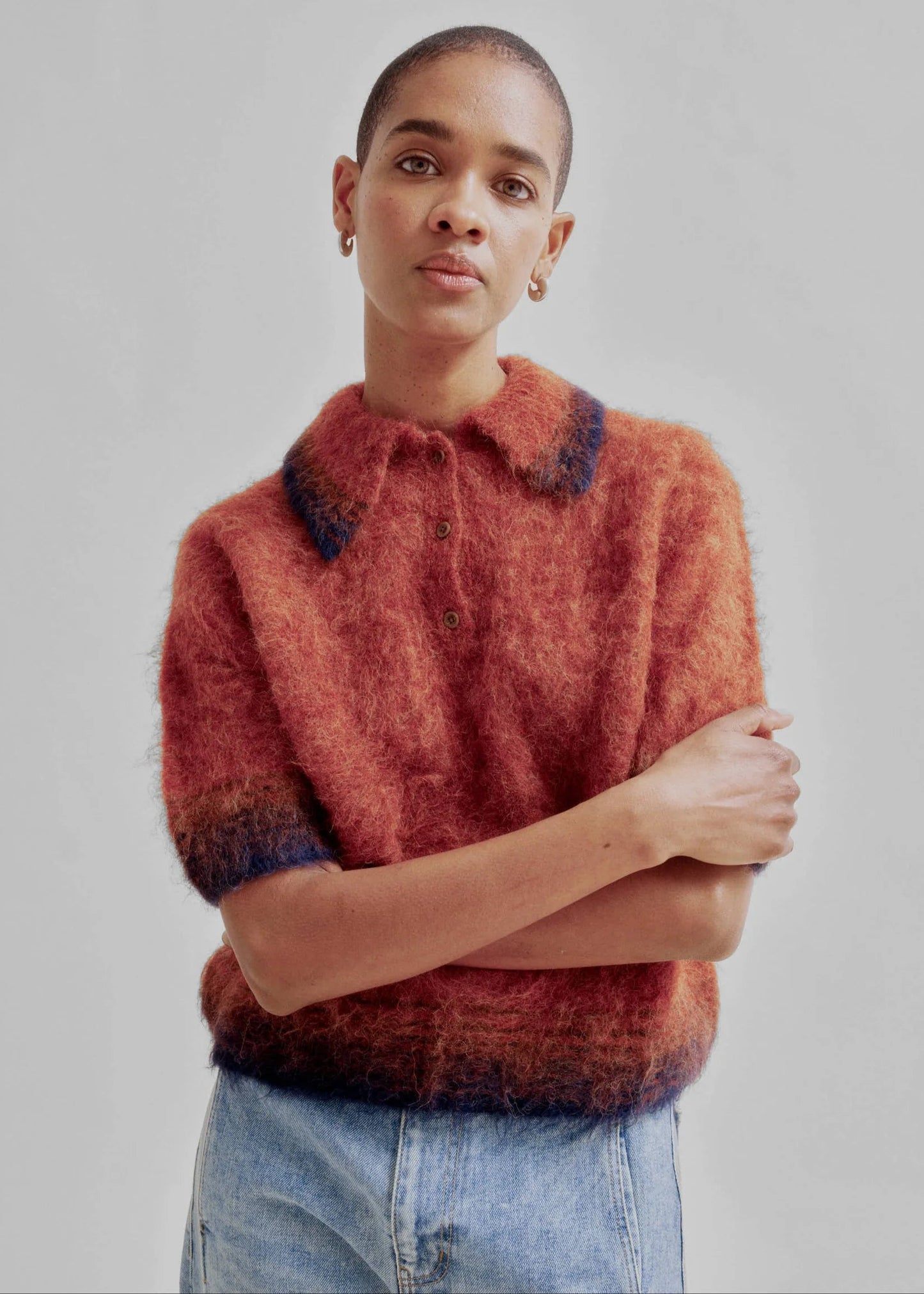 Compact Knit Polo Sweaters Sayaka Davis