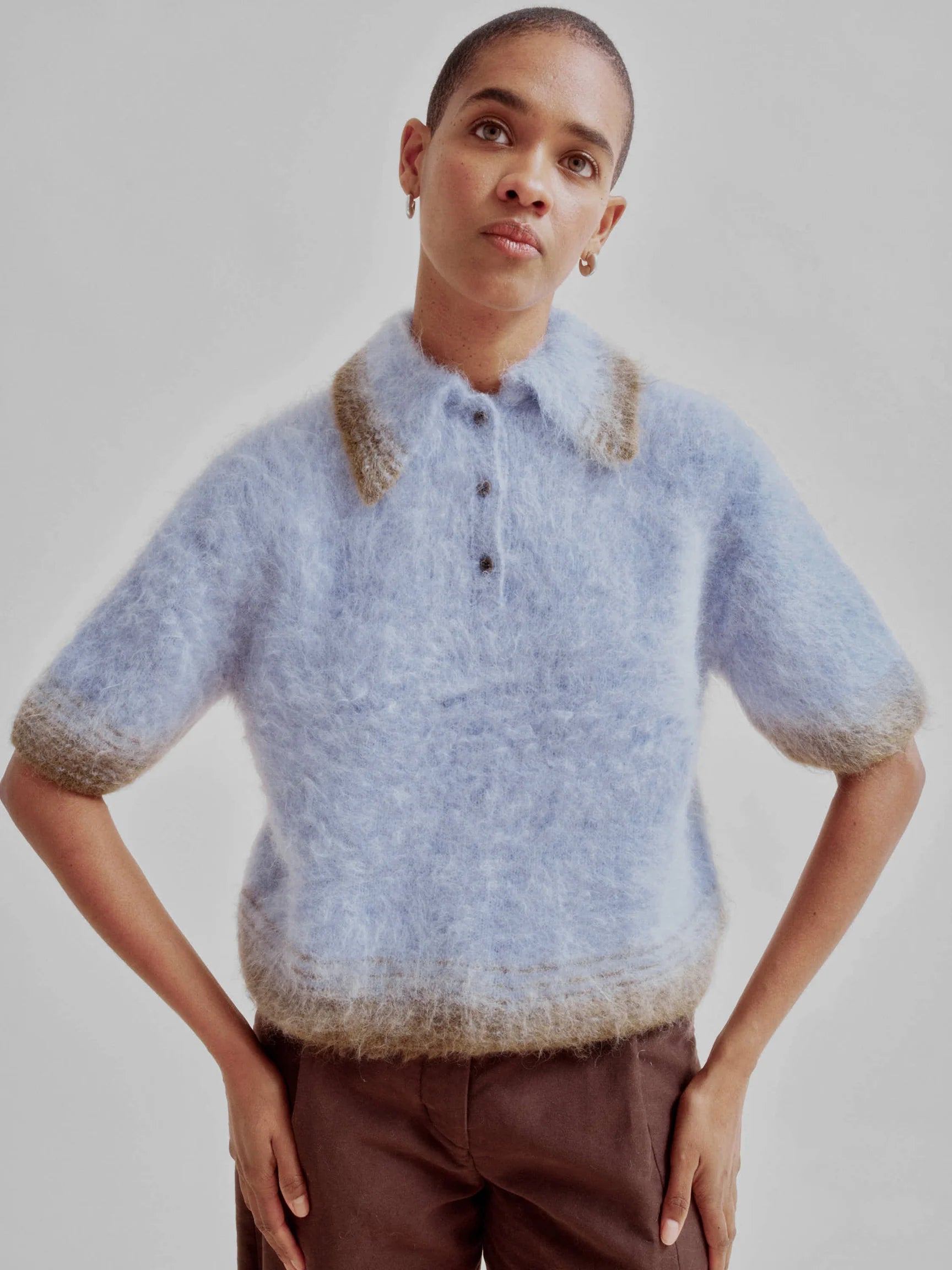 Compact Knit Polo Sweaters Sayaka Davis