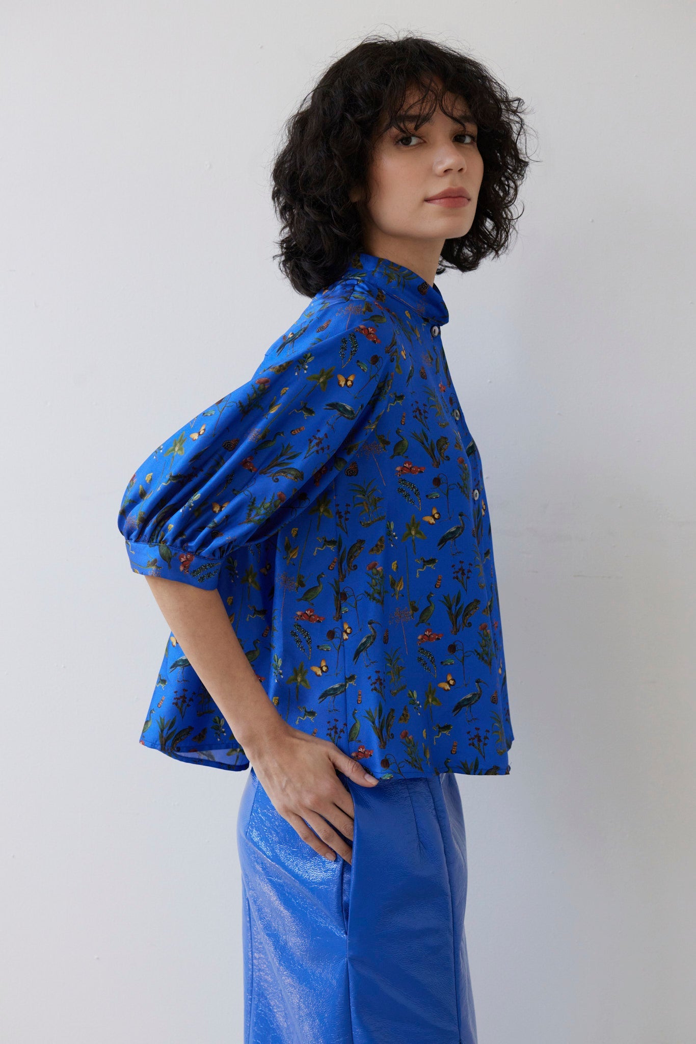 Livia Blouse in Audubon Silk Twill Tops CHRISTINE ALCALAY