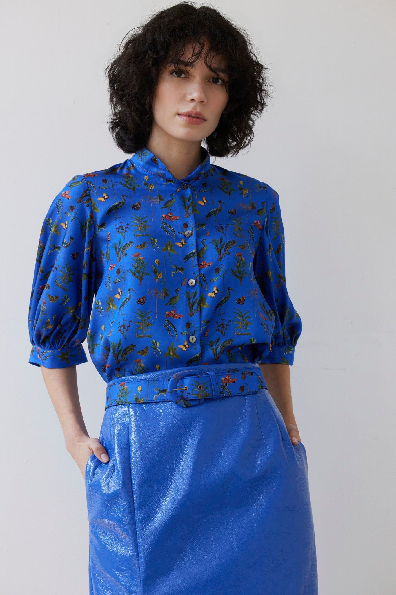 Livia Blouse in Audubon Silk Twill Tops CHRISTINE ALCALAY
