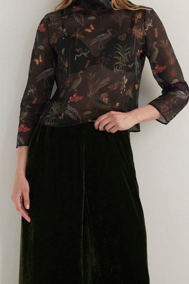 Angela Palazzo Pant in Silk Velvet Pants CHRISTINE ALCALAY - 3