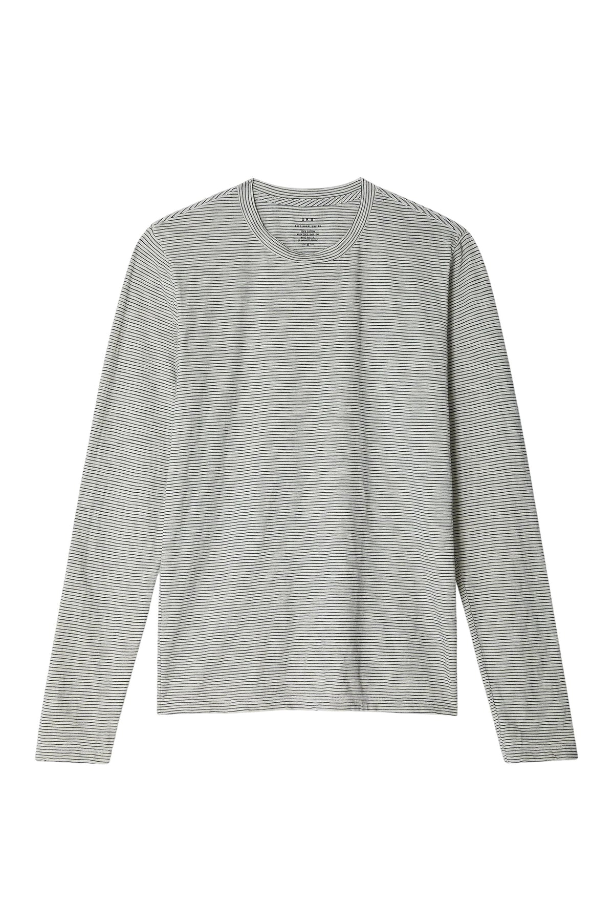 Long Sleeve Thin Stripe Tee Shirts Save Khaki United Ash S - 2