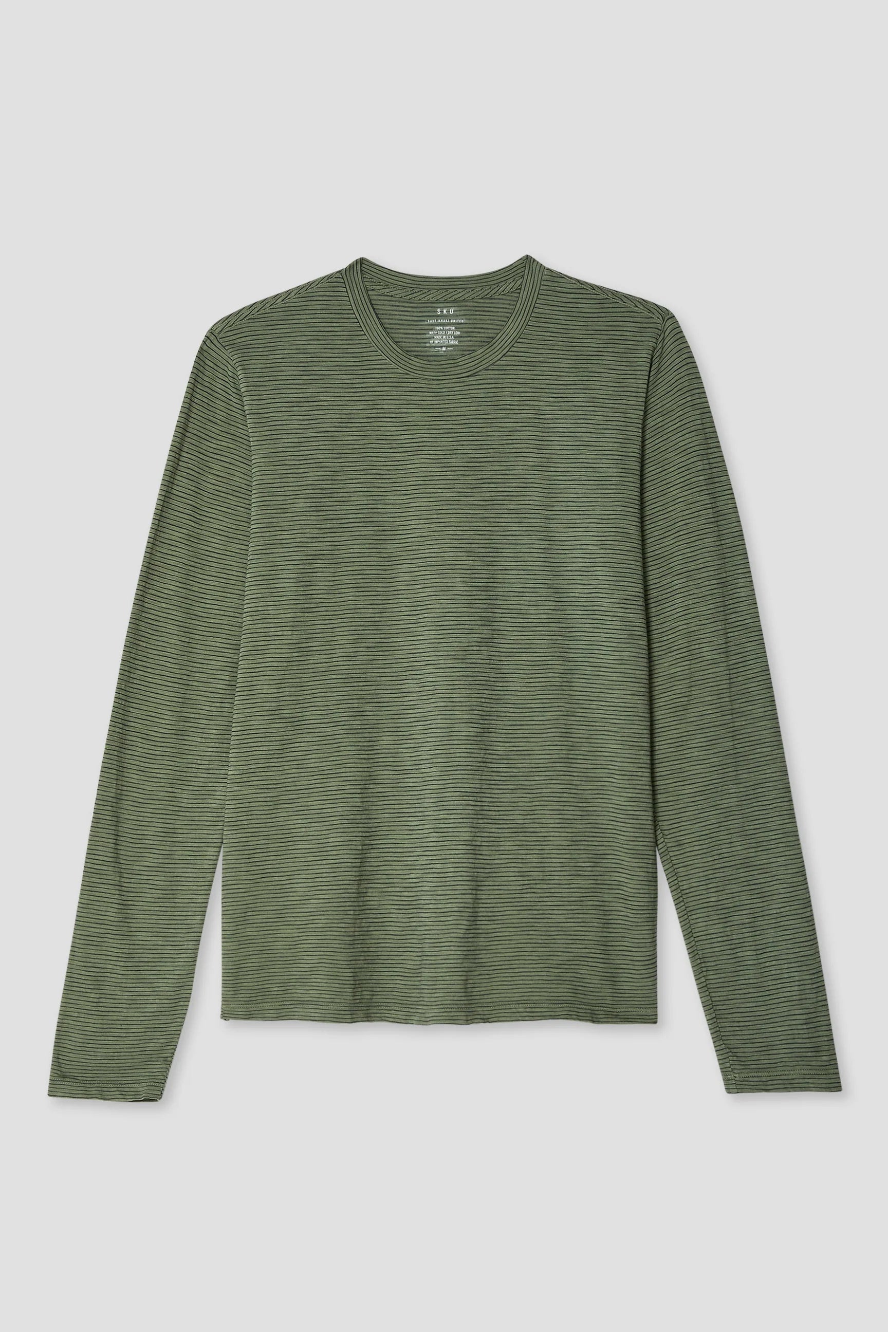 L/S Thin Stripe Tee T Shirts Save Khaki United Rye Grass S