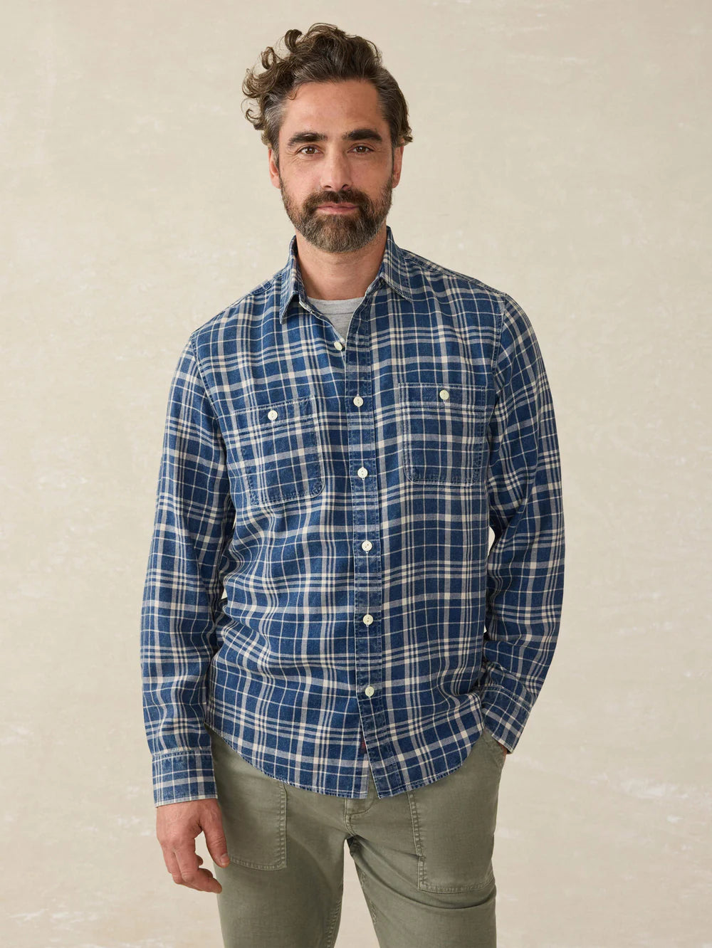 Tried & True Chambray Shirt Shirts Faherty Bar Harbor Plaid S