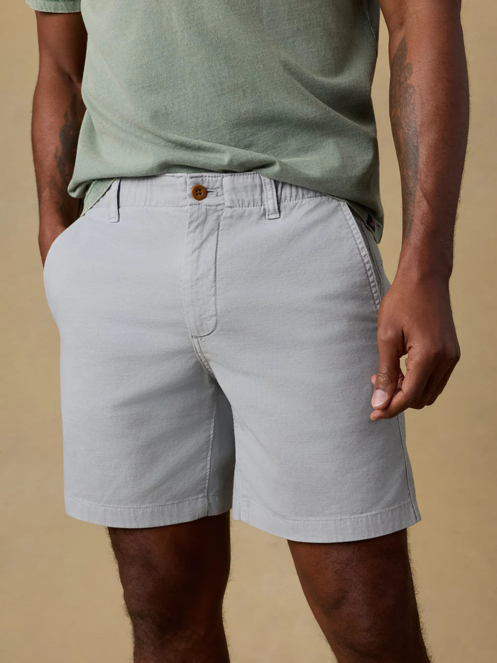 Essential Chino Short Pants Faherty Rocky Grey 31