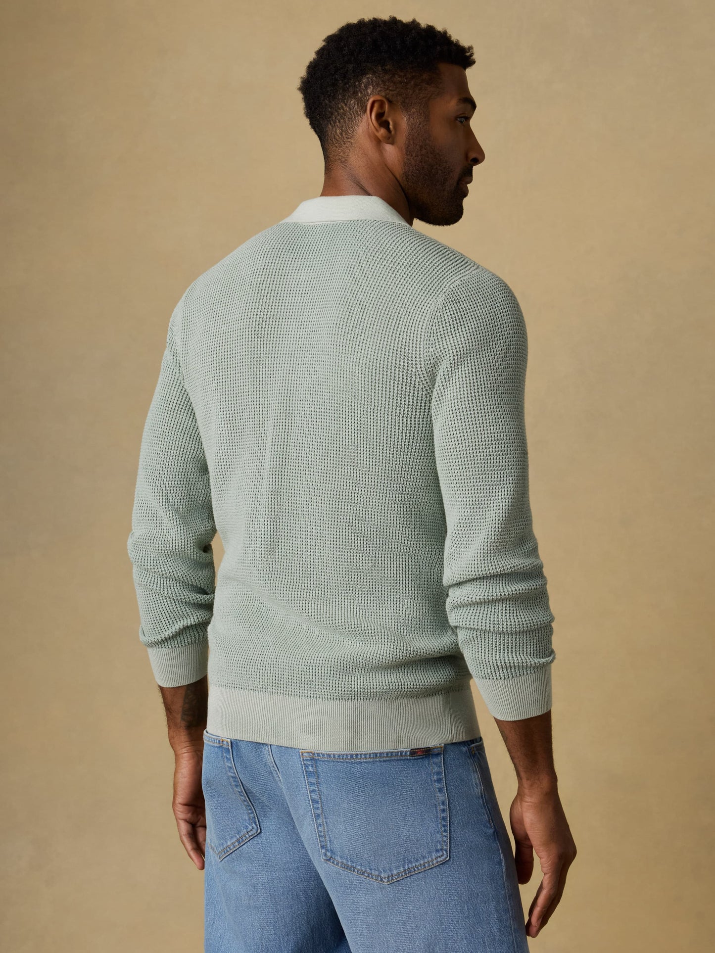 L/S Sunwashed Sweater Polo Tops Faherty