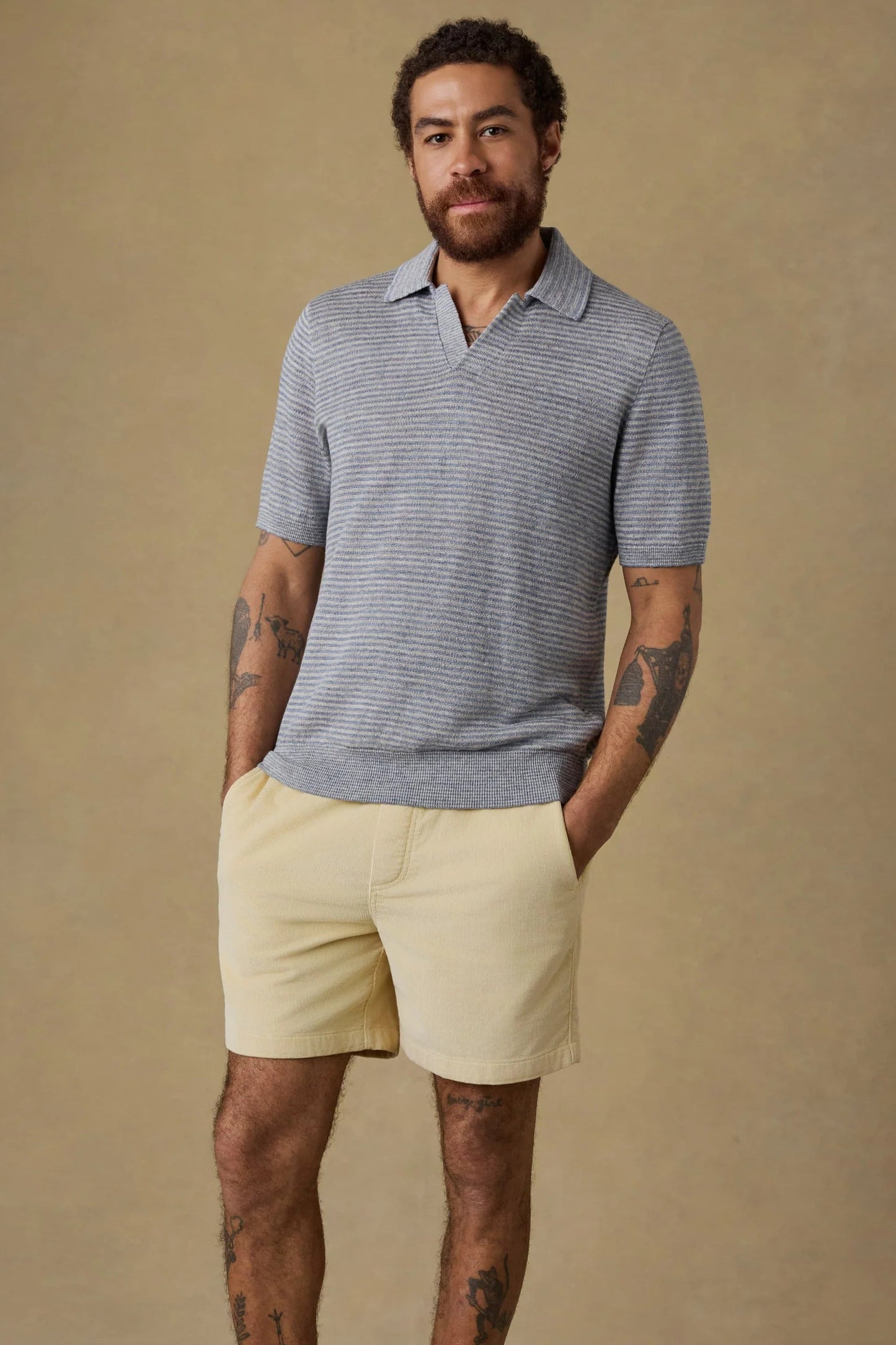 Linen Sweater Polo Tops Faherty