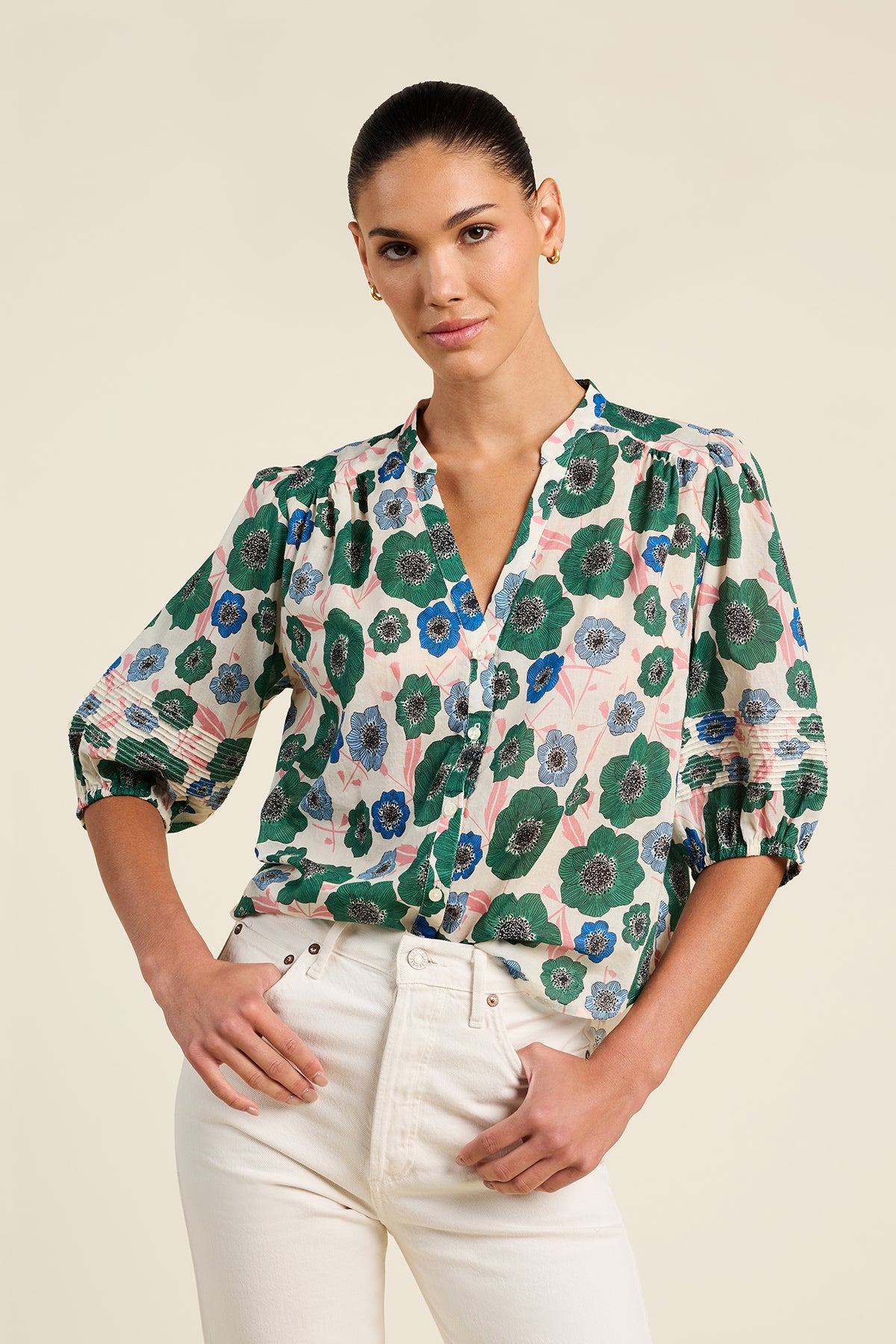 Loren Blouse - Greenhouse Bloom Tops Trovata