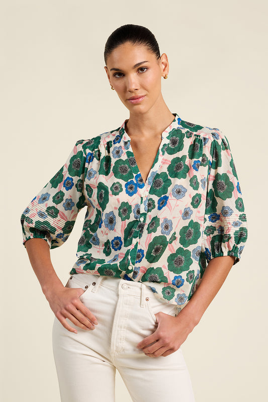 Loren Blouse - Greenhouse Bloom Tops Trovata
