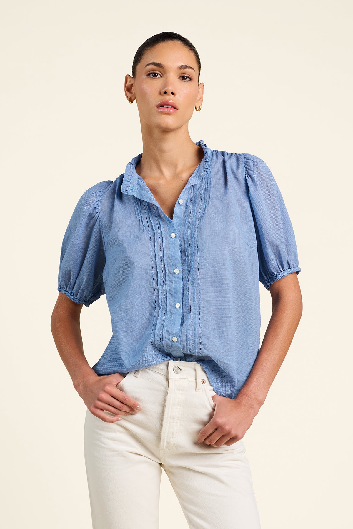 Mira Blouse Brisa Houndstooth Tops Trovata